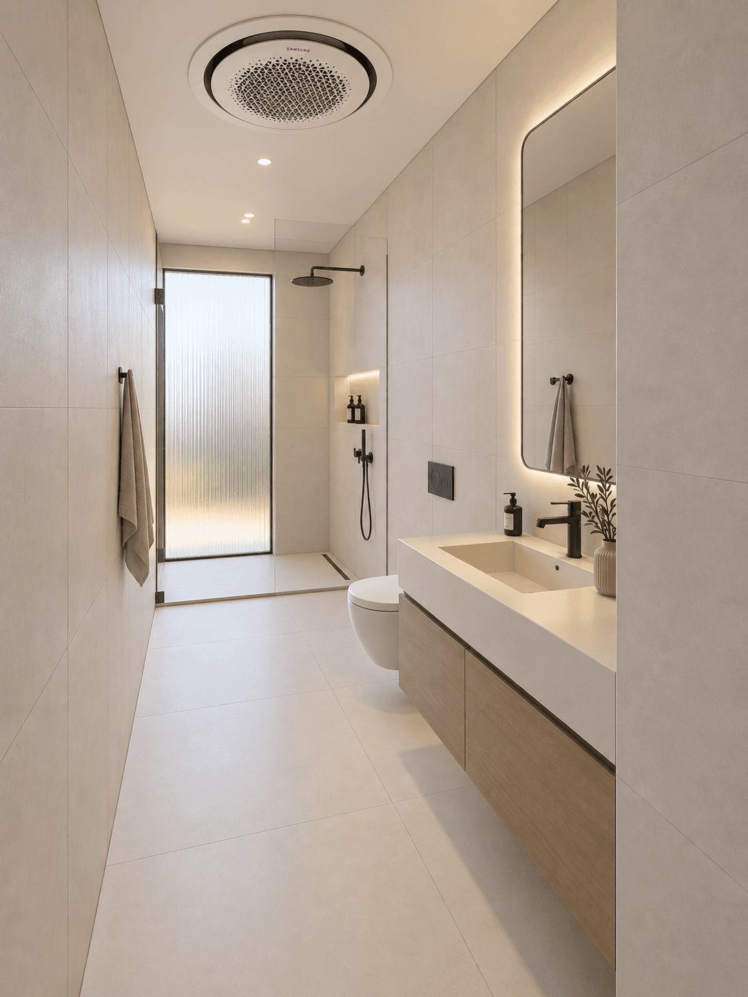 Lower-floor ensuite bathroom in the East Wing